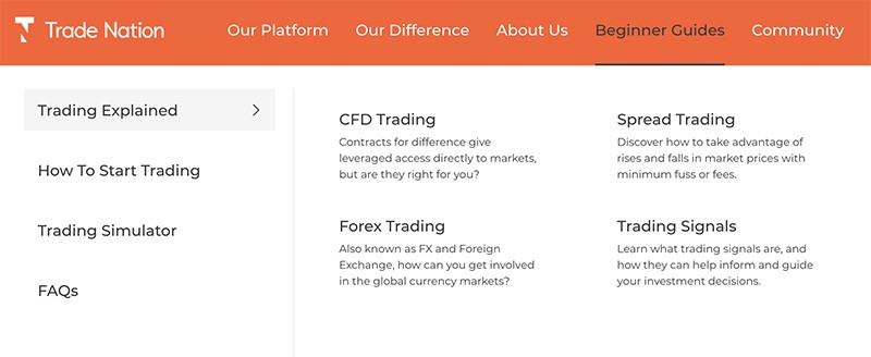 trade nation capture de ecran trading