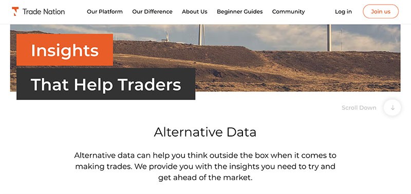 trade nation capture de ecran website
