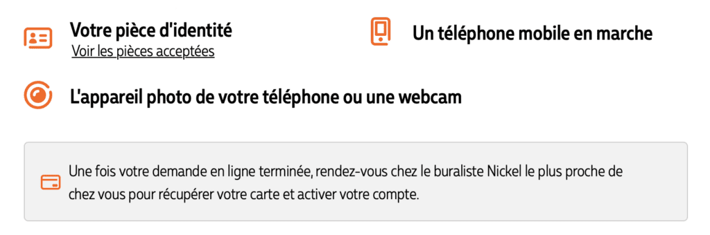 Nickel : ouverture d'un compte
