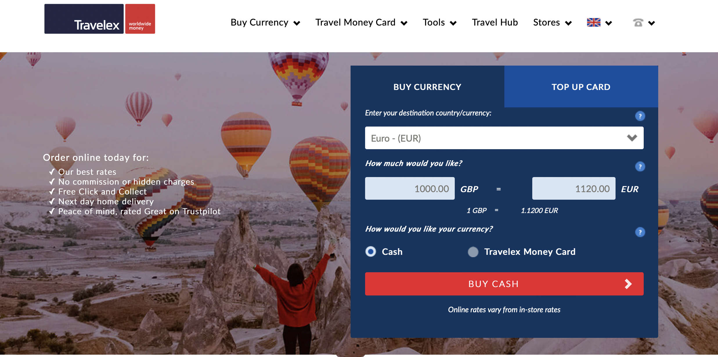 travelex page d'accueil