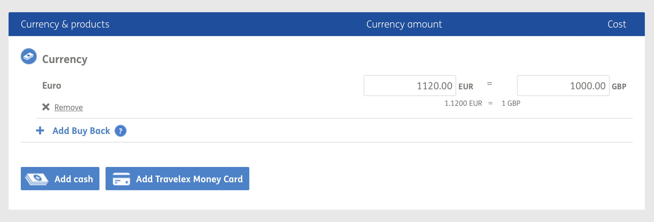 travelex : acheter des euros