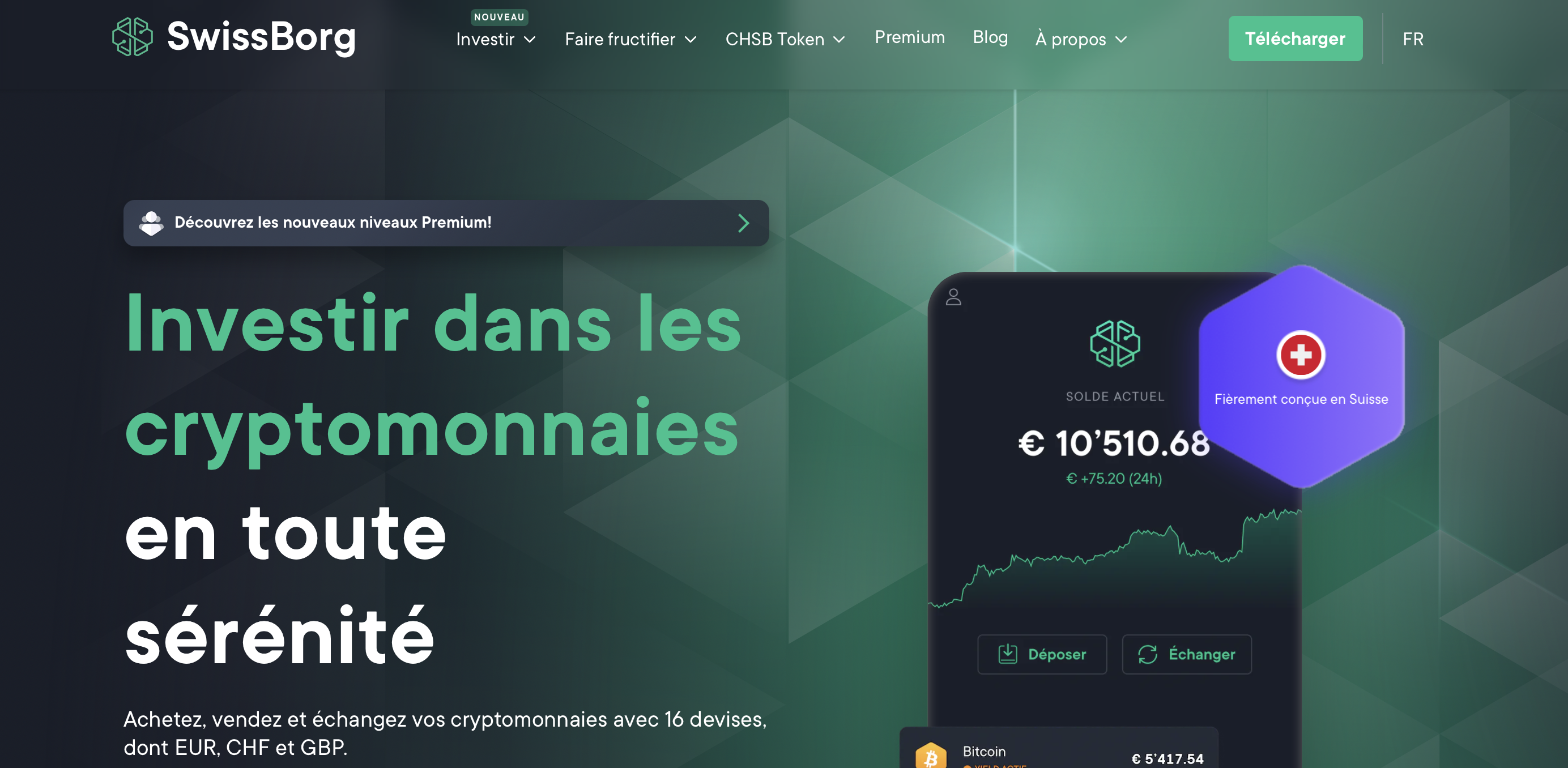 swissborg : page d'accueil