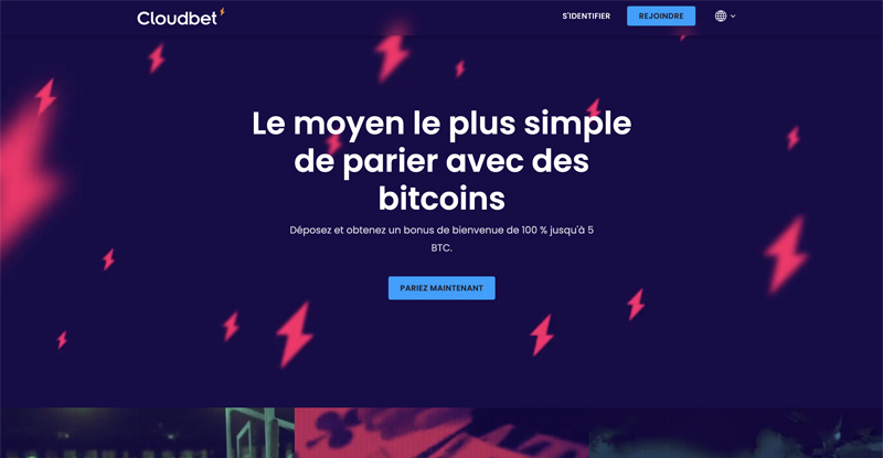 capture d'écran d'accueil de cloudbet