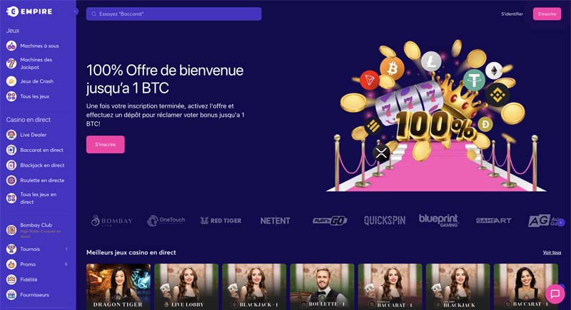 capture d'écran d'accueil de empire io